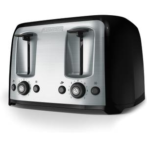 BLACK+DECKER 4-Slice Toaster, Extra Wide Slots, 7 Shade Settings, 1400 Watts, Frozen and Bagel Buttons, Toast Shade Selector, Extra Lift