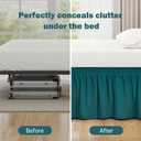 Vocander Jade Teal Queen Size Bed Skirt 18 Inch Drop, Elastic Wrap Around Dust Ruffle Bed Skirting Easy to Install, Adjustable Tailored Bedskirts Fade & Wrinkle Resistant