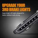 Third 3rd Brake Light LED for 2006-2010 Dodge Charger, High Mount Rear Brake Lights Assembly for 06-10 Charger, Waterproof Center Cab Lamp Stop Light (Black)