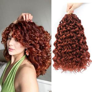 Pre looped Gogo Curl Crochet Hair 12 Inch 8 Packs Pre twisted Short Curly Crochet Hair for Black Women Ocean Wave Braiding Hair Water Wave Deep Braiding Hair (12 inch 350#)
