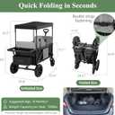 Wagon Stroller for 2 Kids, Collapsible Wagon Stroller with Removable Canopy, Foldable Stroller Wagon with 2 Seater and Storage Pocket for Baby Toddlers Black