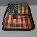 Bible Cover, Bible Carrying Book Case for Men,Protective Bible Organizer Holder Bag with Handle and Zippered Pocket, Christian Gift for Girls Boy (American Flag, XXL)
