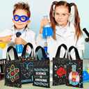 Ferraycle 24 Pcs Science Party Favor Bags Party Decorations for Lab Week 2026 Laboratory Supplies Books, Stationery Goodie Gift Treat Bag(Black,Cool)