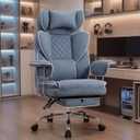 NEO CHAIR Big & Tall Leather Office Chair, High Back, Lumbar Support, Blue