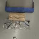 VIEWBETTER Titanium Frame Reading Glasses with Smoky Quartz Lenses - Natural Crystal Stone/Clear Real Glass R2222