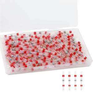 120PCS Solder Seal Wire Connectors, Heat Shrink Wire Butt Connectors, 22-18 AWG Waterproof Solder Stick Wire Connectors. (Red)