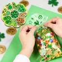 Vovocas St. Patrick's Day Treat Bags, St Patricks Day Goodie Gift Bags - Happy St Patrick's Lucky Clear Bag, 100PCS Saint Patricks Shamrock Baggies, Green Party Favor Cellophane Bag with Twist Ties