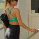 RUNNING GIRL Sports Bras for Women, Medium-High Impact Running Strappy Sports Bra with Removable Pads (XXL)