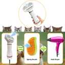 300W Quiet Pet Blow Dryer - Pet Hair Dryer for Small & Medium Dogs and Cats with Removal Comb & Silicone Bath Massage Brush for Home Grooming -Mist/Spray/Steam Brush for Cat & Dog