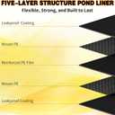 20x30FT Reinforced PE Pond Membrane Liner for Outdoor Pond(0.75oz/sq ft)
