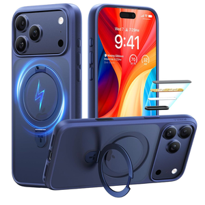 TORRAS Ostand for iPhone 17 Pro Case Magnetic, Fit for MagSafe, 4X Military Drop Protection, Camera Control, Slim Phone Case for iPhone 17 Pro with Kickstand, Translucent Matte Cover 6.3", Deep Blue
