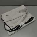 MIULEE 80" Long Scalloped Shower Curtain Linen Textured with 12 Metal Hooks Cute Extra Long Heavy Duty Washable Waterproof Cloth Shower Curtains with Black Border for Bathroom Hotel Bathtub,Beige (Cream)