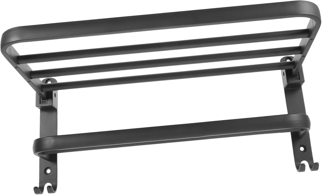 VOSAREA 1set Wall Mounted Towel Rack with Shelf Aluminum Bathroom Towel Holder Clothes and Toiletries Sturdy Chic Versatile Storage