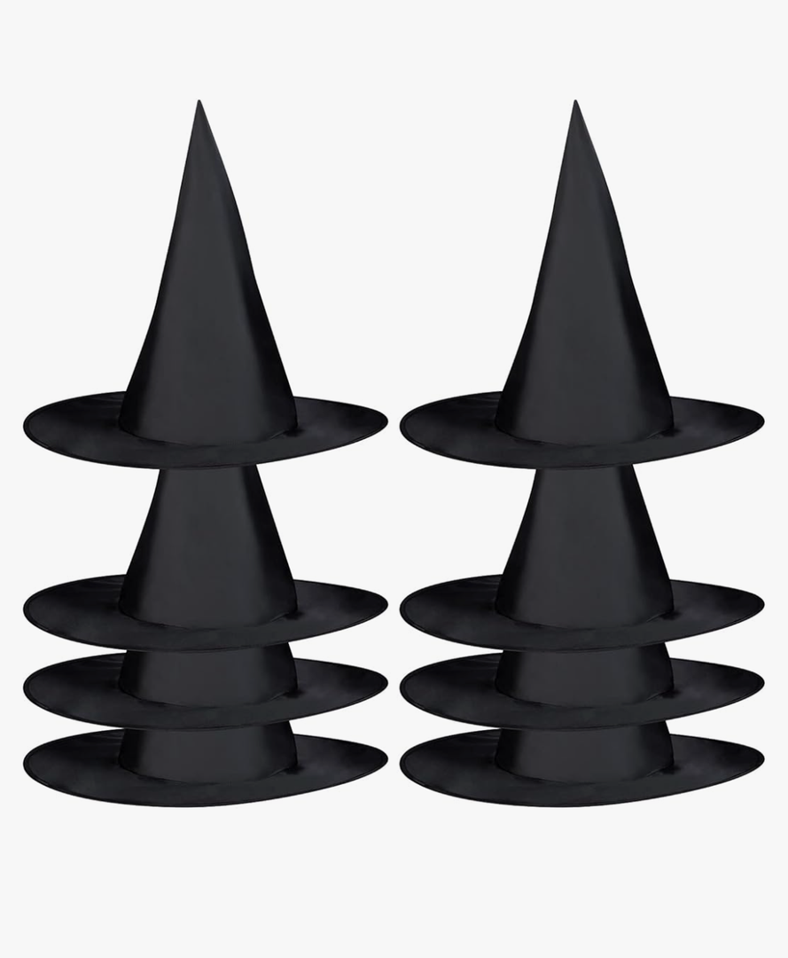 8 PCS Halloween Witch Hats Witch Costume Accessory for Halloween Cosplay Party, Black 8 PCS Halloween Witch Hats Witch Costume Accessory for Halloween Cosplay Party, Black