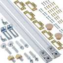Bifold Door Hardware Kit, 2-Pack 48-Inch Bi-fold Closet Door Track Kit Bifold Closet Door Hardware Kit Folding Door Hardware Repair Replacement Tool Kit