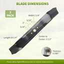 Replacement 942-0610A Mower Blades Compatible with MTD LT-400 Riding Mowers, Mulching Blades Fit for Troy-Bilt Tuffy 38" Deck Tractors, Replace for 742-0610, 742-0610A, 942-0610, 2 Pack