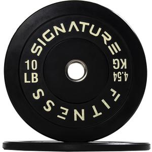 Olympic Bumper Plates, 2" Weight Plates for Strength Training & Weightlifting, Pairs, Sets or Sets with 7FT Barbell, Multiple Options (10 lbs)