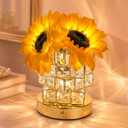 Fussion Sunflower Lamp, Mothers Day Gifts for Women, Rechargeable Flowers Night Light, Cordless Decorative Table Lamp with 3 Color Temperatures, Birthday Gifts for Grandma Girlfriend, Bedroom Decor