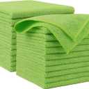 AIDEA Microfiber Cleaning Cloth, 20PK, Microfiber Towels for Cars, Premium All Purpose Car Cloths, Dusting Cloth Cleaning Rags, Absorbent Towels for SUVs, House, Kitchen, Window, 12"12", Green