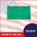 Vinyl Zipper Bag, Reusable Bag, Travel Pouch, Small Compact, Check Wallet, 11 x 6 Inch (Kelly Green)