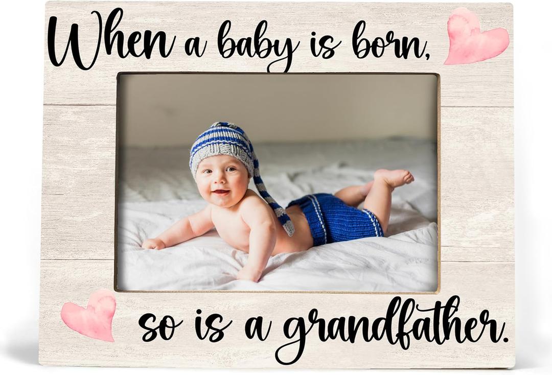 First Time Grandfather Gift, Grandpa Picture Frame for New Baby 8x10