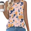 Kistore Womens Summer Tank Tops Sleeveless Crew Neck Pleated Blouse Shirts Fashion Clothes 2025 (XL)