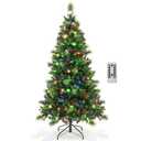 Pre-Lit Artificial Christmas Tree 9 Lighting Modes with 300 LED Lights & Timer, 7ft 