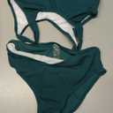 URMAGIC Girls Two Piece Swimsuits Ribbed Bikini Sets Swimming Bathing Suit Beach Sport Athletic Teen Girls Swimwear (13-14 Years, Dark Green)