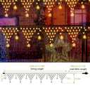MUYUN Christmas Lights Outdoor Decorations 13.8ft 200 LED Christmas Lights with 12 Stars,Dimmable Curtain Fairy Light with 8 Modes for Wedding Party Holiday Christmas Decor(Multicolor)
