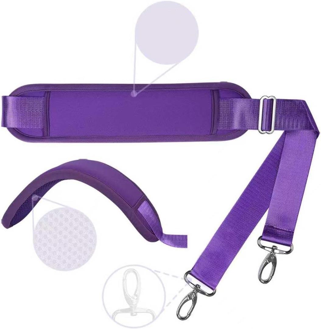 60 Inch Shoulder Strap with Removable Ultra-Thick PadAdjustable Buckles and Metal Hooks