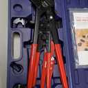 iCrimp Angle Head PEX Crimping Tool Kit for 3/8,1/2,3/4,1-inch with Copper Ring Removal Tool, Pex Pipe Cutter and Gauge, Meets ASTM F1807 Standard, Suitable for Tight Spaces