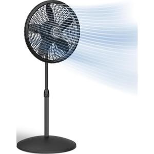 Lasko Adjustable Pedestal Fan - 18” - 1827 - Black | Oscillating Fan for Bedroom, 3 Cooling Speeds, Portable, Blue Plug Safety Technology, Manual Display and Controls