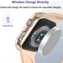 2 Pack Case 44mm with Built-in Tempered Glass Screen Protector Compatible with Apple Watch SE Series 6/5/4 44mm, Ultra-Thin Scratch Resistant Overall Protective Cover for iWatch SE Series 6/5/4