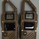 Walkie Talkies for Adults Rechargeable, FM/NOAA Emergency Radios with Weather Alerts, LED Flashlight & SOS Alarm, Solar Powered Hand Crank 2 Way Radios Walkie Talkie Hand Crank Long Range (Coffee)