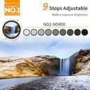 K&F CONCEPT 67mm Variable ND2-ND400 ND Lens Filter (1-9 Stops) for Camera Lens Adjustable Neutral Density Filter with Microfiber Cleaning Cloth (B-Series)