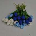 30 Pcs Tulips Artificial Flowers Fake Navy, Blue, White Flowers Latex Tulips Real Touch 13" Silk Flower for Spring Mother's Day Easter Gifts in Bulk Home Kitchen Wedding Decorations