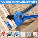 Ratchet PVC Pipe Cutter, Cuts Up to 3", Heavy-Duty Aluminum Ratchet Tubing Cutter Tool for PEX, PVC, CPVC, PE, PP, ABS and Rubber Hose, Suitable for Home Repair and Plumbing