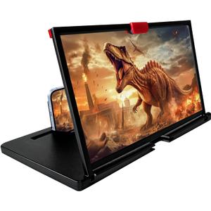 Screen Phone Magnifier, 12" HD Mobile Phone Magnifier Projector Screen for Movies,Videos, Gaming Portable 3D Magnifying Screen for Elderly(Color:Black)