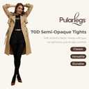 Pularlegs Women's Opaque Tights High Waist Black Womens Tights 2 Pcs S-M (Black, M)