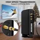 RG6 Coaxial Cable, 3FT 6FT 10FT 15FT 25FT 50FT 100FT Coax Cable Cord with Gold F-Type Connector, High Speed Internet, Digital TV Aerial for HDTV, Satellite, Antenna, Modem with Extender- 10ft (Black)