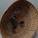 3-Light Dark Curry Rattan Pendant Light,13.77" Rustic Hanging Light,Brown Wicker Pendant Light Hand-Woven Rattan Chandelier for Workplace Dining Living Bedroom Kitchen Farmhouse