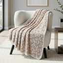 PAVILIA Super Soft Leopard Throw Blanket for Couch, Fluffy Cozy Lightweight Beige Cheetah Blanket, Fuzzy Warm Knit Blanket for Bed Sofa, Tan, 50x60