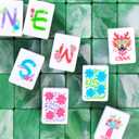American Mahjong Set(4 Layer), 160 Engraved Acrylic Tiles with 4 Racks, Mahjong Bag and Accessories, Mahjong Tile Set for Beginners, Large Bag