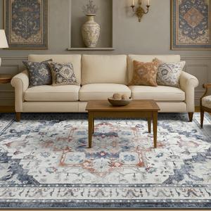 RUGICI Boho Washable Area Rug 9x12, Spill-Proof Surface, Non-Slip Backin, Low Pile Faux Wool Large Printed Rugs for Living Room, Bedroom, Ding Room, Entryway and Home Decor (Blue, 9x12)
RUGICI Boho Washable Area Rug 9x12, Spill-Proof Surface, Non-Slip Backin,Low Pile Faux Wool Large Printed Rugs for Living Room, Bedroom, Ding Room, Entryway and Home Decor (Blue, 9x12).