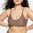 OEAK Womens Wireless Bras Comfortable Push Up Bra Smooth U Neck Bralette Full Coverage Bras Seamless Tshirt Everyday Bras (XX-Large, Coffee)