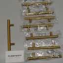 goldenwarm 10 Pack Brushed Brass Cabinet Pulls Drawer Handles Gold Kitchen Hardware - Brass Cabinet Handles Bathroom Hardware Drawer Pulls 4in Hole Centers