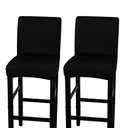 LJNGG 2 Pack Chair Cover Slipcover Counter Stool Covers Dining Room Kitchen Bar Stool Cafe Furniture Chair Seat Cover Stretch Protectors Only Chair Cover(Black)