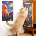 SOLDAY Sisal Cat Wall Scratcher 22x13 inch for Floor Wall Carpet Couch Furniture, Cat Scratching Posts with Velcro Tape, Anti Scratch Furniture Protector(Ginger Cat Stargazing)