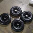 Taifa 4 PCS 13 Inch Rubber Solid Flat Free Replacement Tires and Wheels 4.00-6 with 5/8'' Axle Bore Hole, Air Less Wheel for Wheelbarrow/Wagon/Hand Truck/Trolley/Garden Scooter etc.