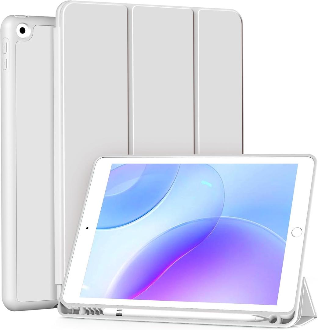 Case for iPad mini 5th Generation 2019 / Mini 4th Generation 2015 with Pencil Holder, Auto Wake/Sleep, Ultra Slim Lightweight Trifold Smart Soft TPU Back Case for iPad mini 5/4, Gray